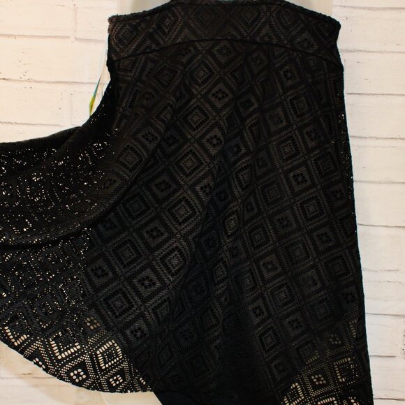 Swim Solutions Black Size 12 Crochet Flyaway Tummy-Control Swimdress NWT $109 - Picture 11 of 11